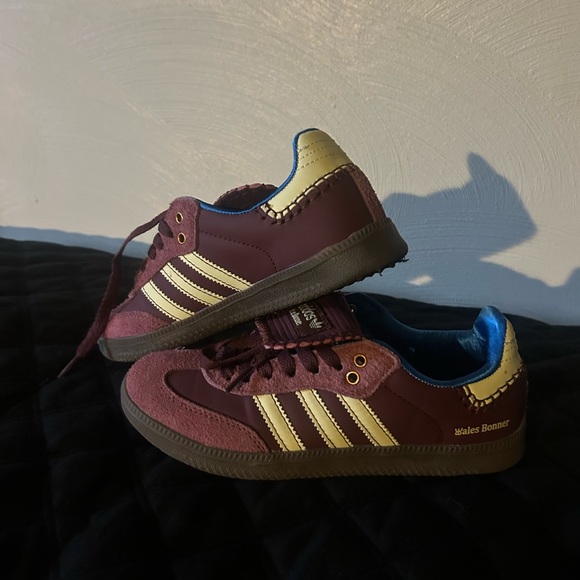 Adidas Samba Wales Bonner Maroon and Cream Sneakers - Picture 1 of 2